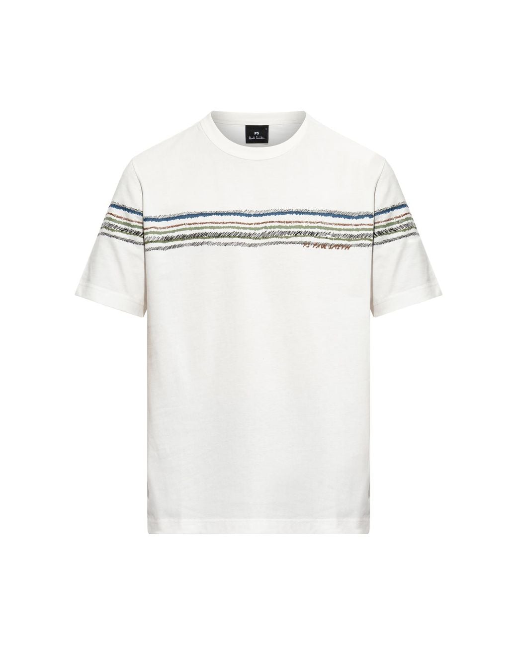 Paul Smith White Cotton T-Shirt With Print for men