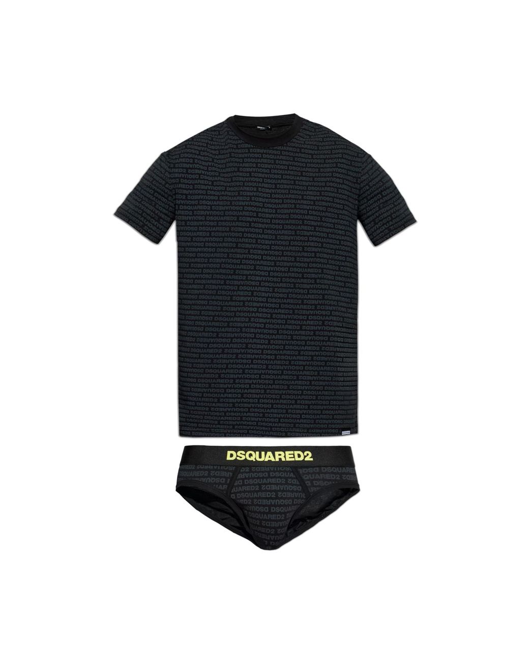 DSquared² Black Underwear Set: T-Shirt And Boxers for men