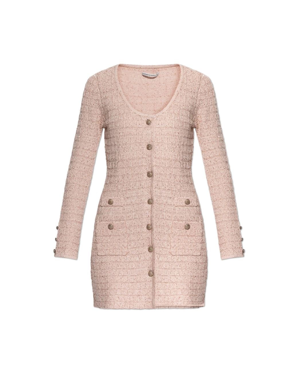 Alessandra Rich Pink Dress With Shimmering Appliqués