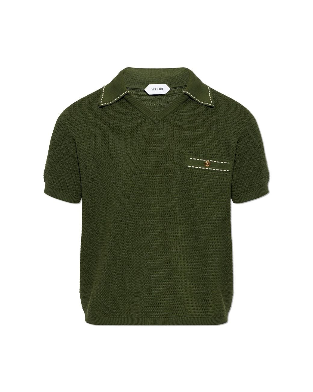 Versace Green Polo With Pocket for men