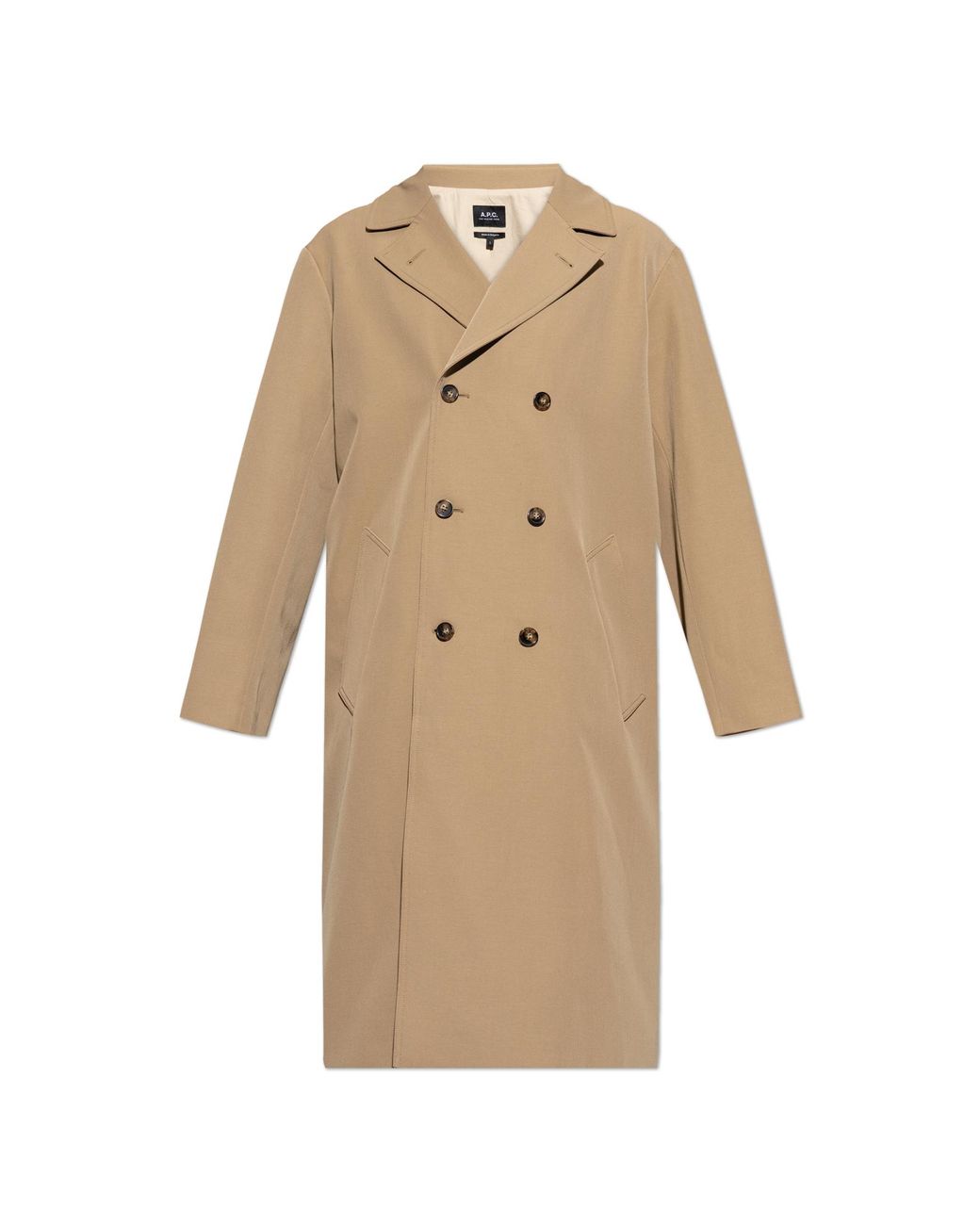 A.P.C. Natural Double-Breasted Coat for men