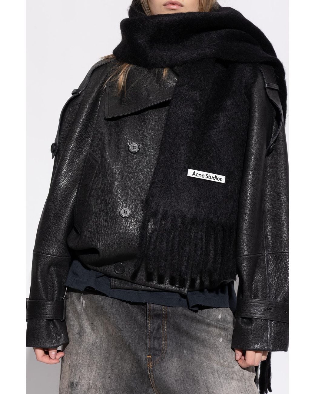 Acne Black Mohair Scarf