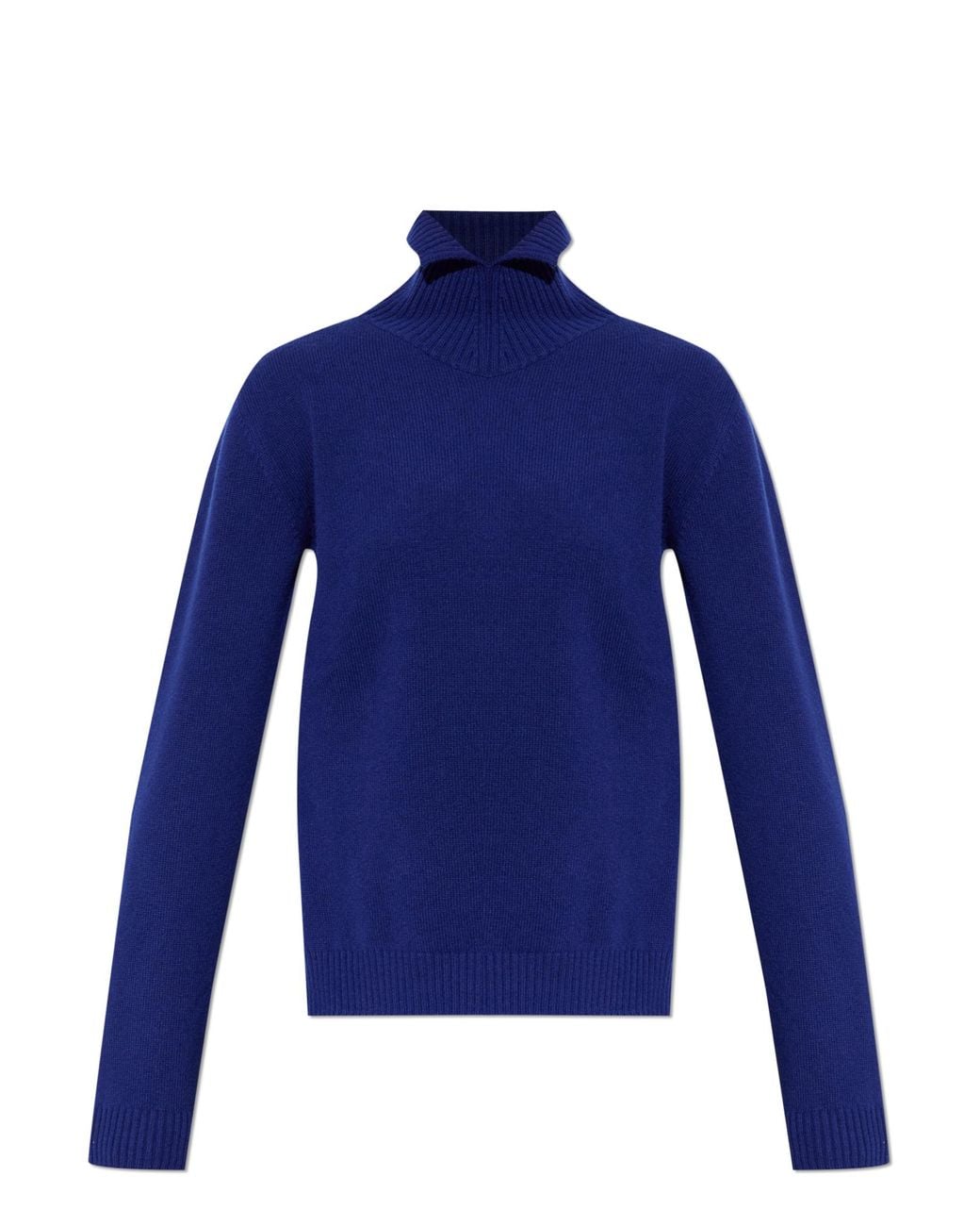 Jil Sander Blue Wool Turtleneck