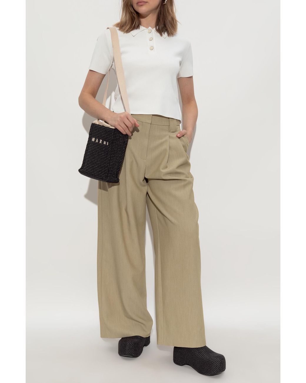 Marni White Polo With Logo