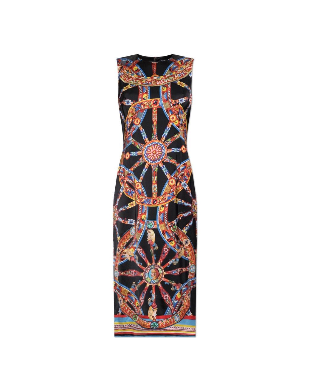 Dolce & Gabbana White Dress With 'Carretto' Print
