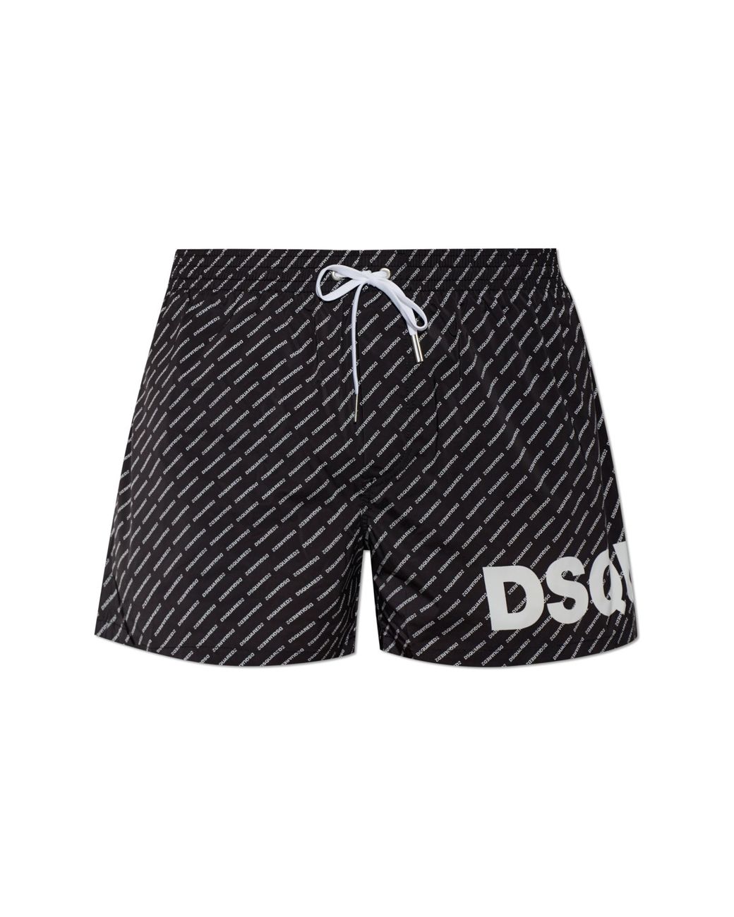DSquared² Black Monogram Swim Shorts for men