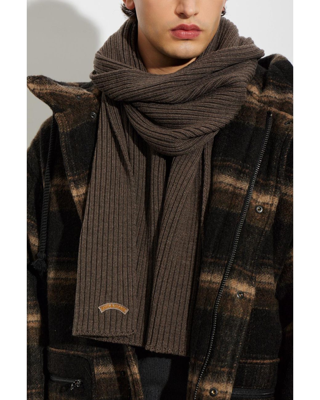 Paul & Shark Black Wool Scarf for men