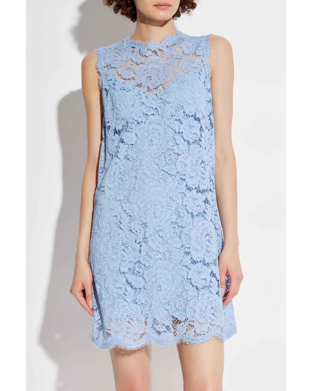Dolce & Gabbana Lace Dress in Blue | Lyst
