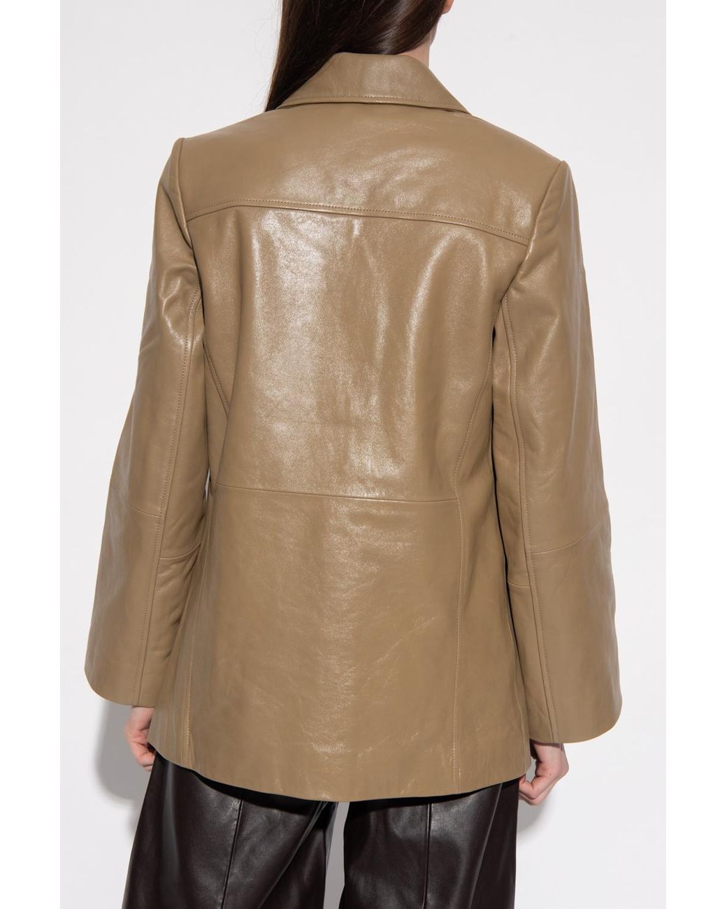 Samsøe & Samsøe jillian Leather Jacket in Brown Womens Clothing Jackets Leather jackets 