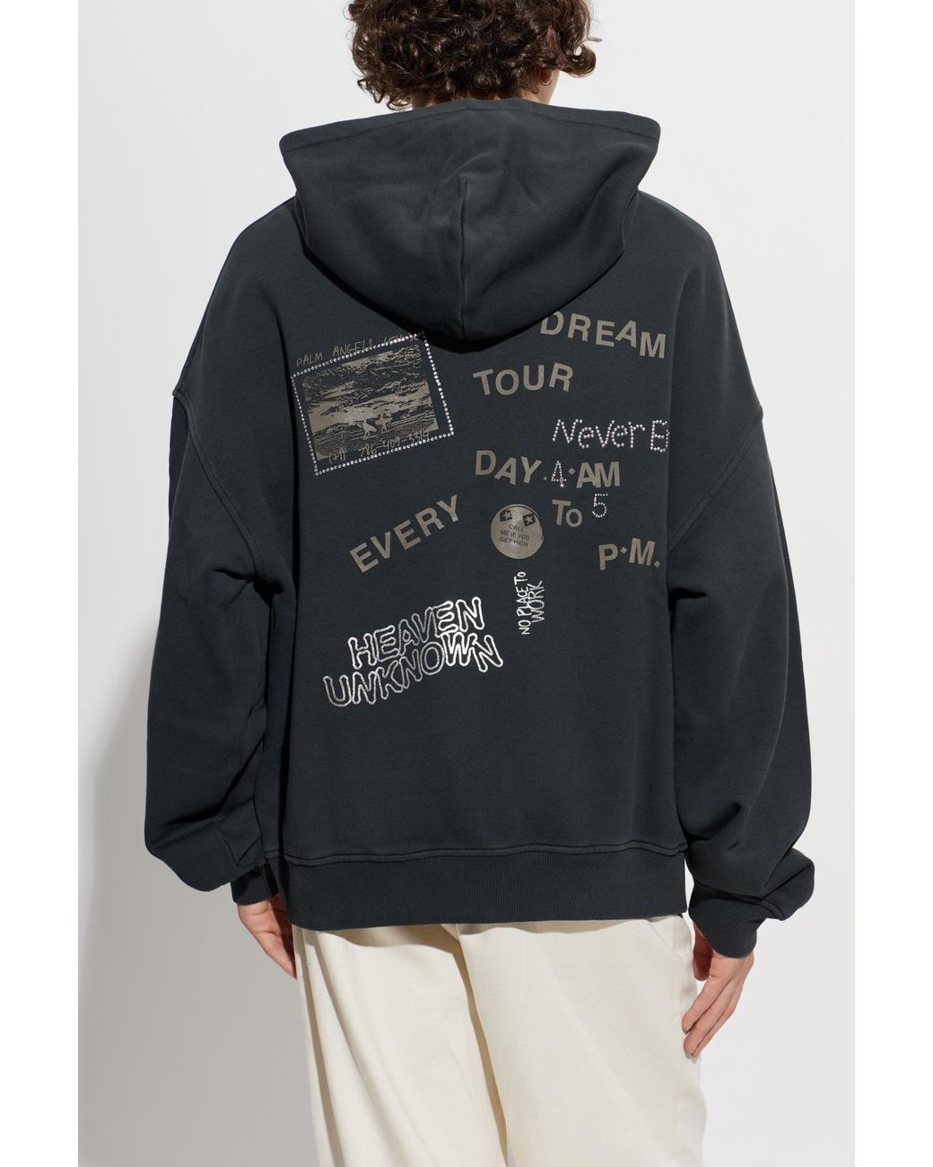 Palm Angels Black Sweatshirt With Logo for men