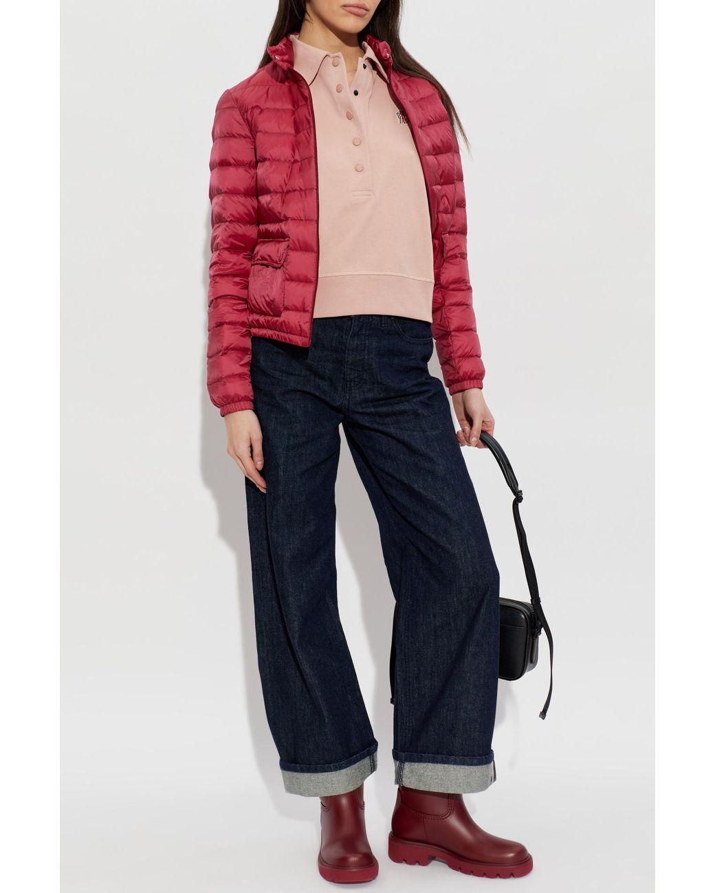 Moncler Red 'Lans' Down Jacket