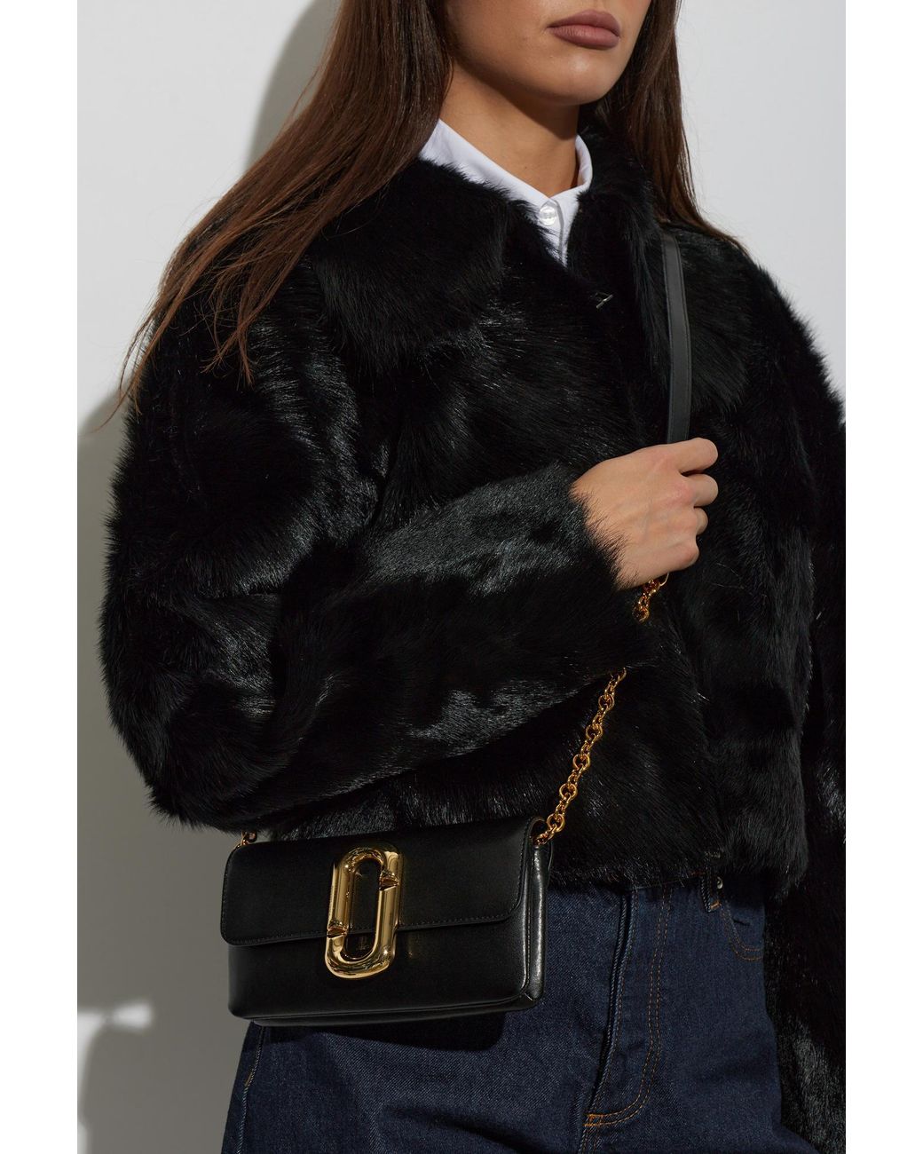 Marc Jacobs Black Leather Crossbody Bag With Logo