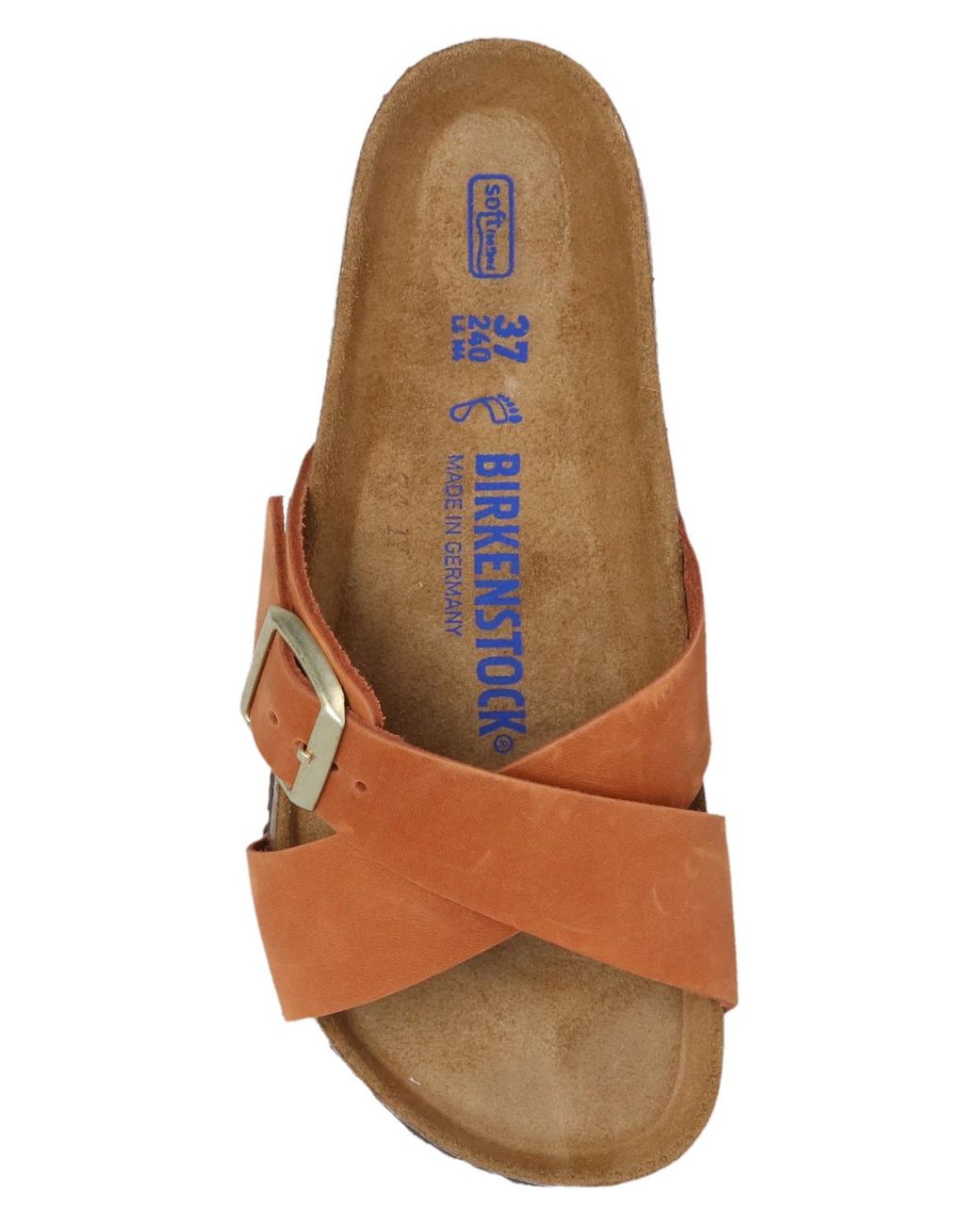 Birkenstock Leather 'siena Ii' Slides in Orange | Lyst