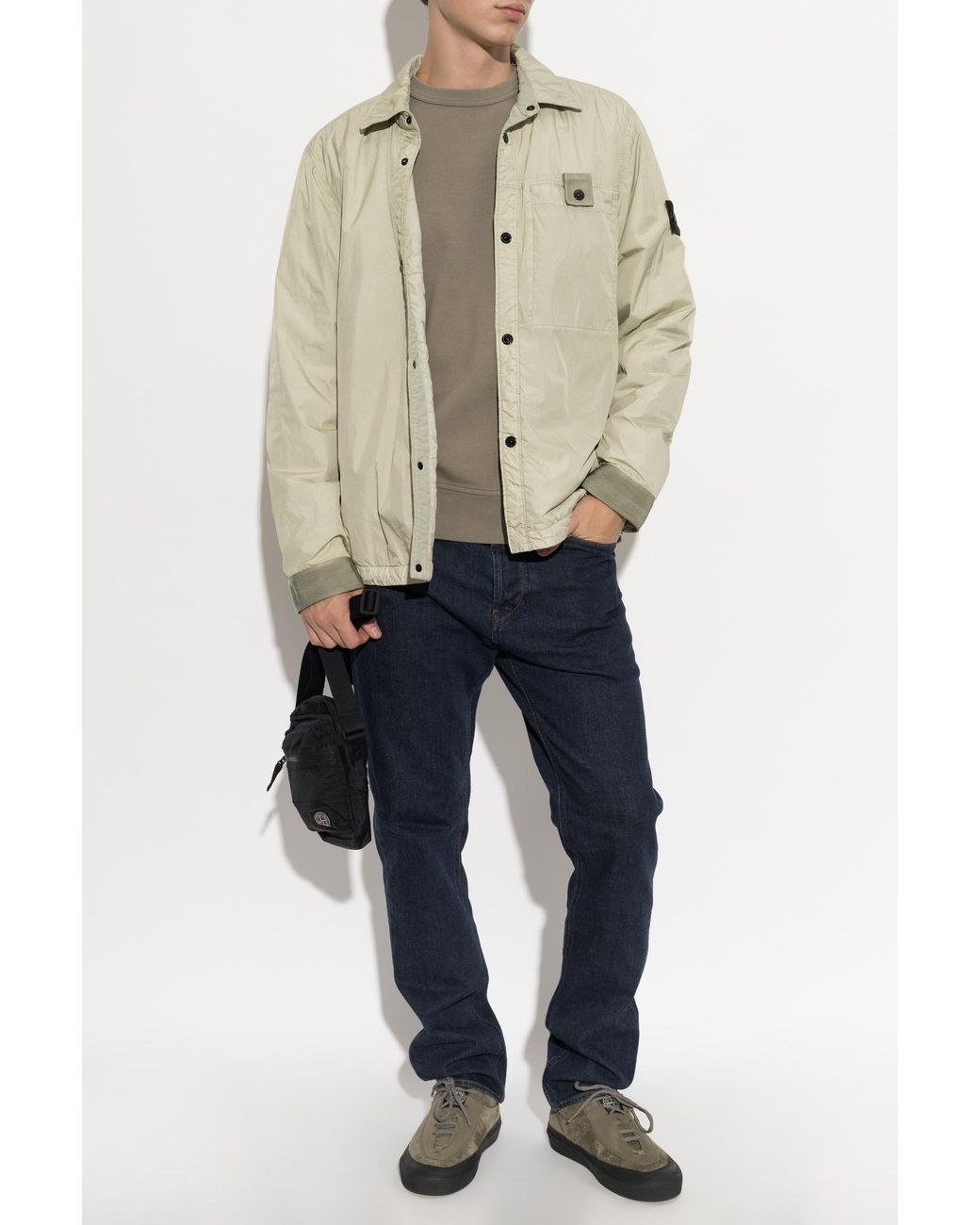 Stone Island Natural Light Jacket With Collar for men