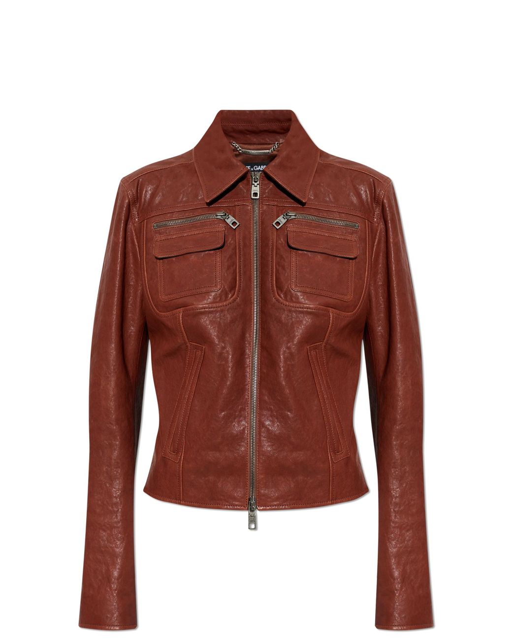 Dolce & Gabbana Red Leather Jacket