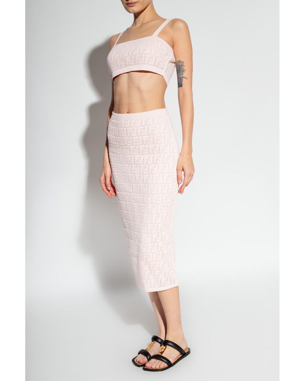 Fendi Top & Skirt Set in Pink | Lyst