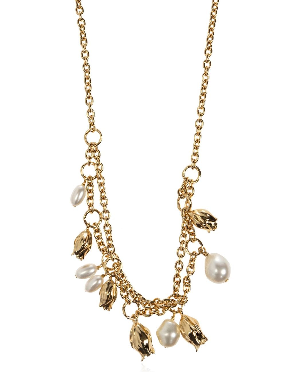 Chloé Metallic "Tulip" Necklace