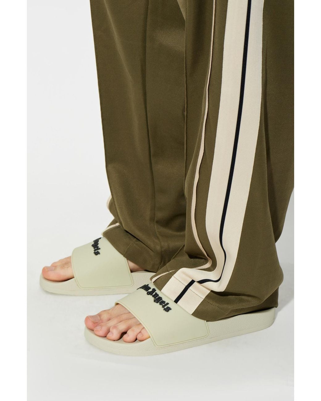 Palm Angels Natural Logo Slides for men