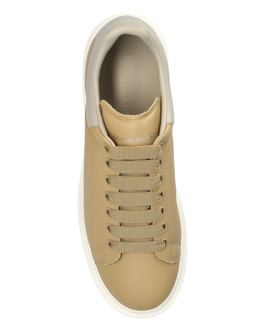 McQueen Natural Leather Sports Shoes With Logo for men