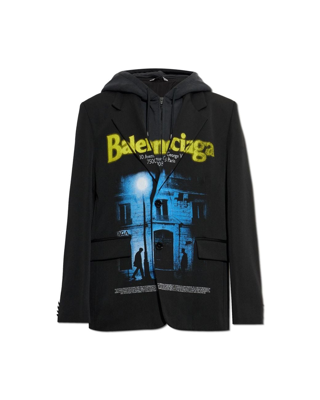 Balenciaga Black Blazer With An Attached Hood for men