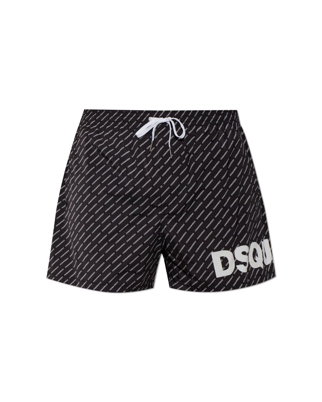 DSquared² Black Monogram Swim Shorts for men