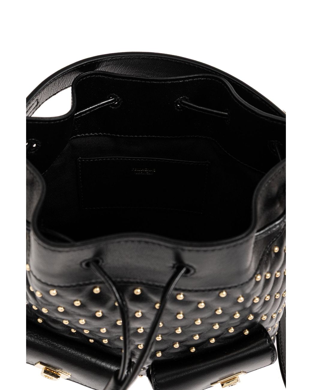 Ferragamo Black Leather Bag 'Drawstring'