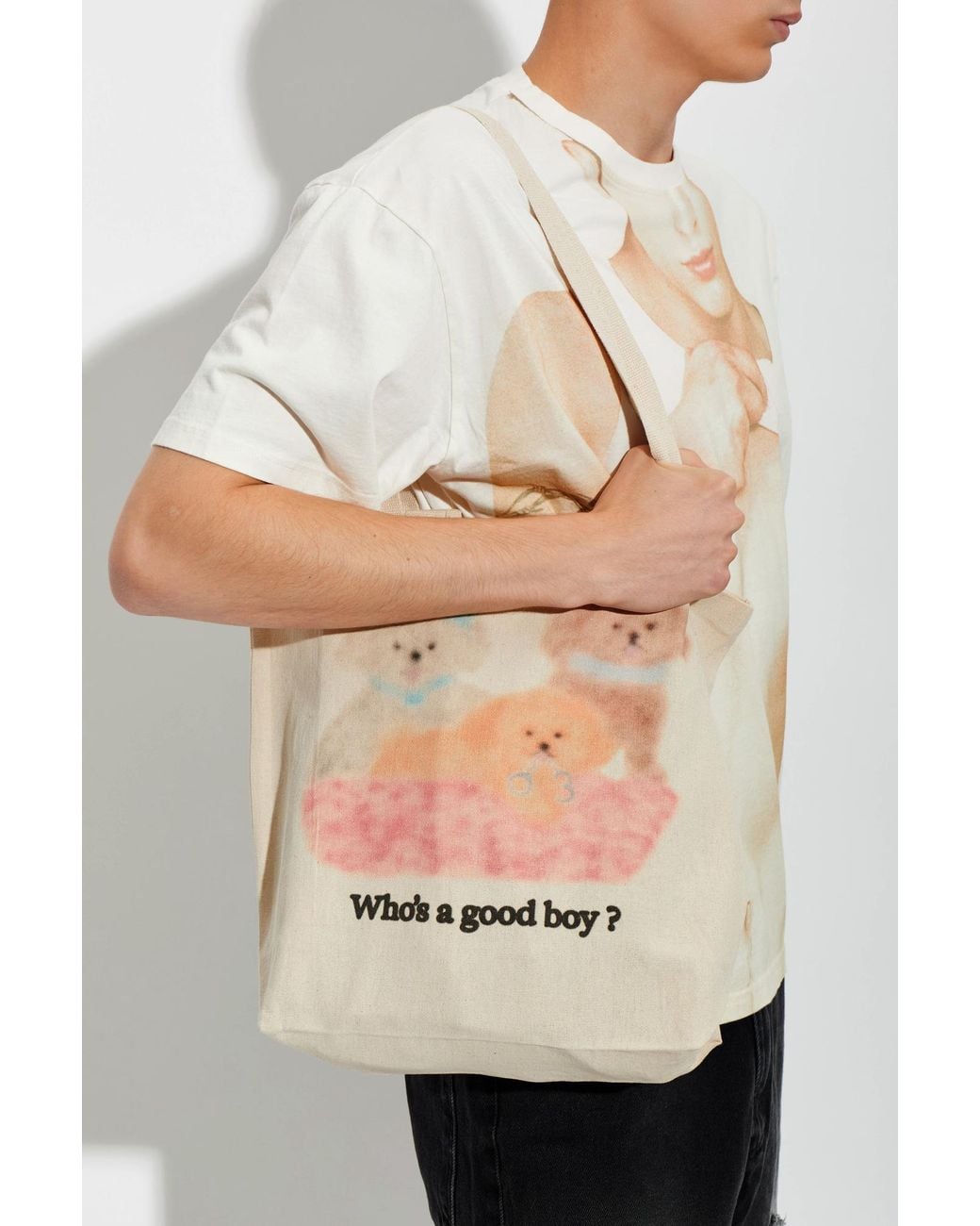 Carne Bollente Natural Bag With Colorful Print for men