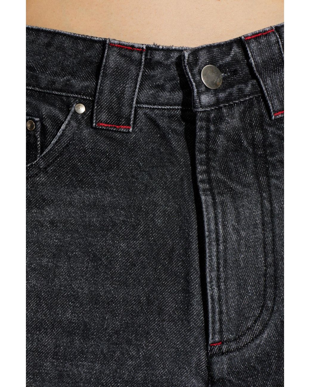 AVAVAV Black Jeans With Stitching