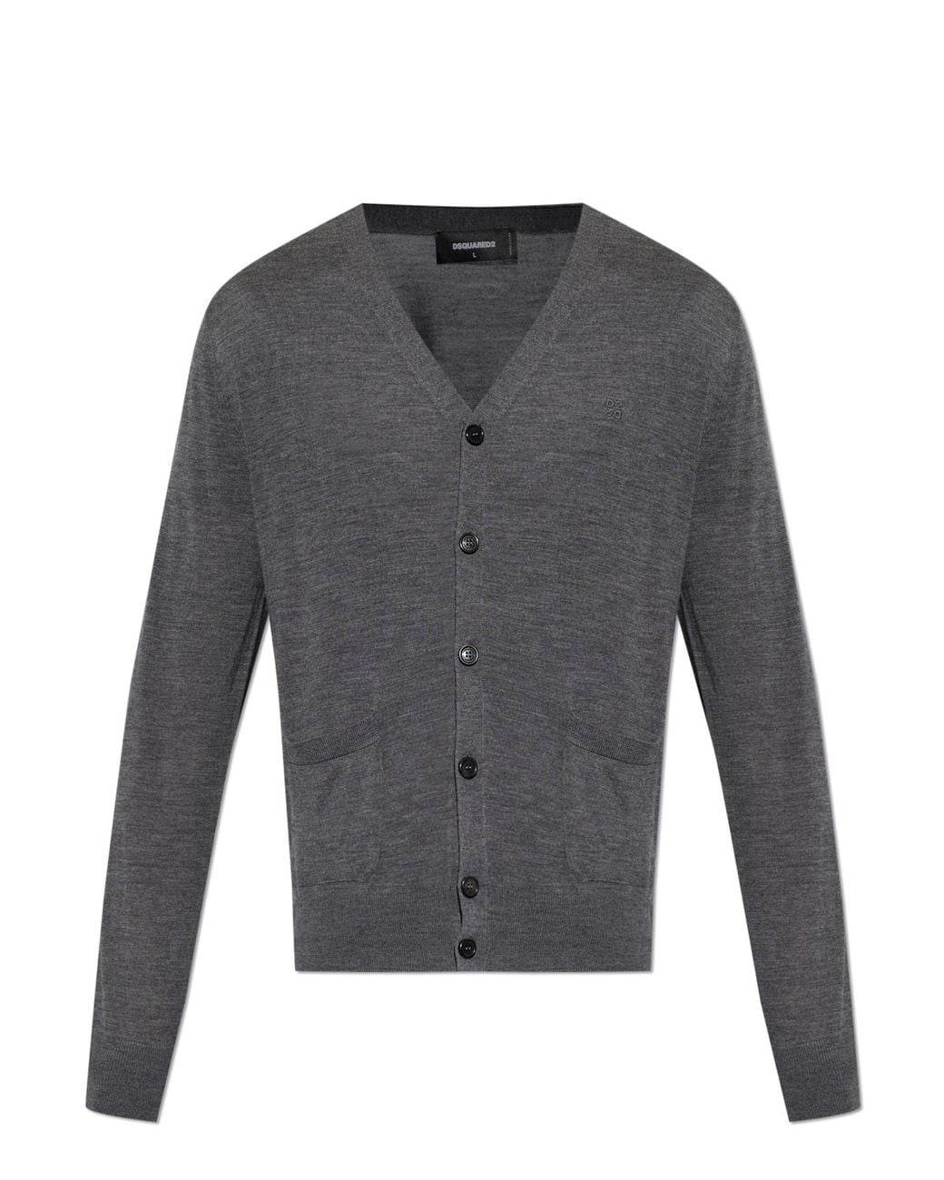 DSquared² Gray Wool Cardigan With Pockets for men