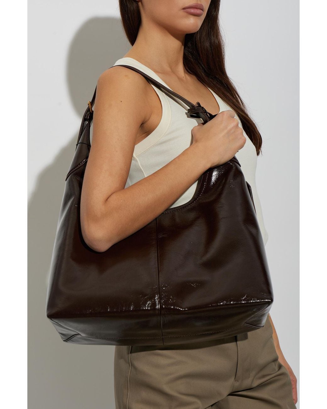 Marc Jacobs Black Leather Shoulder Bag With Logo