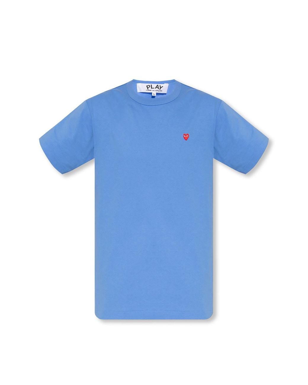 COMME DES GARÇONS PLAY Blue Patched Crew Neck T-Shirt for men