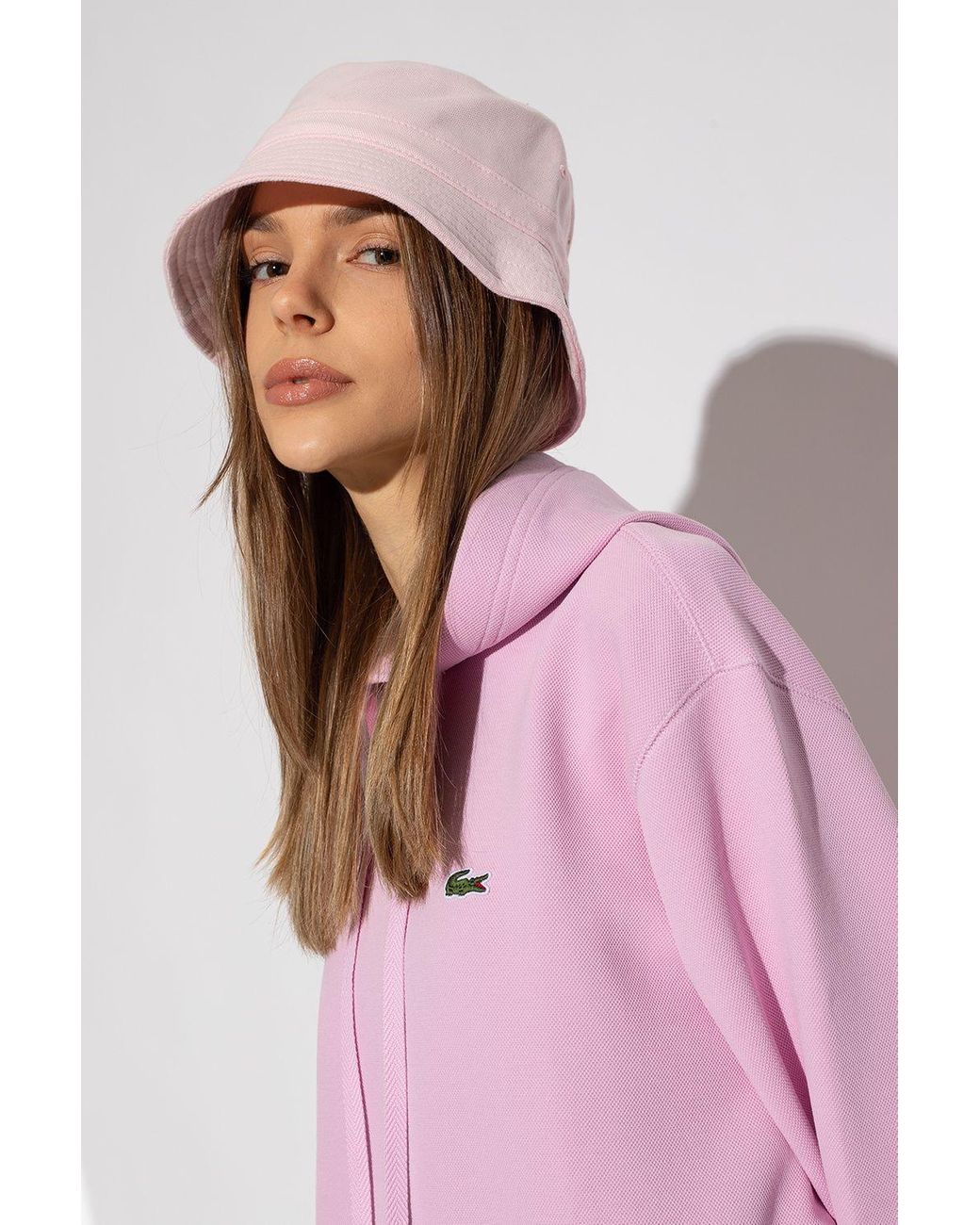 maler læser Troubled Lacoste Bucket Hat With Logo in Pink | Lyst
