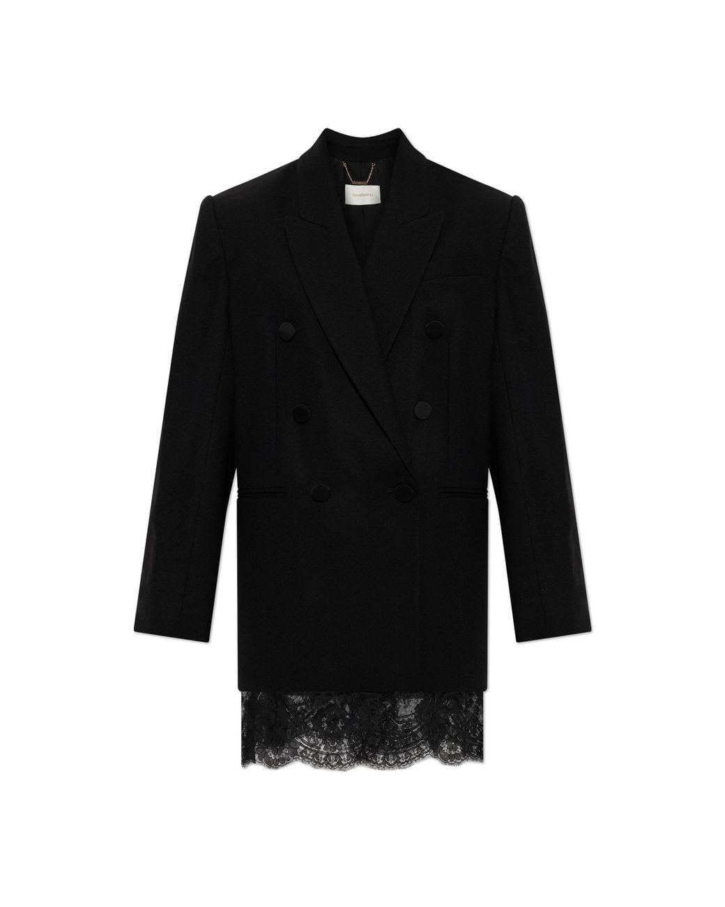 Zimmermann Black Blazer With Lace Trim