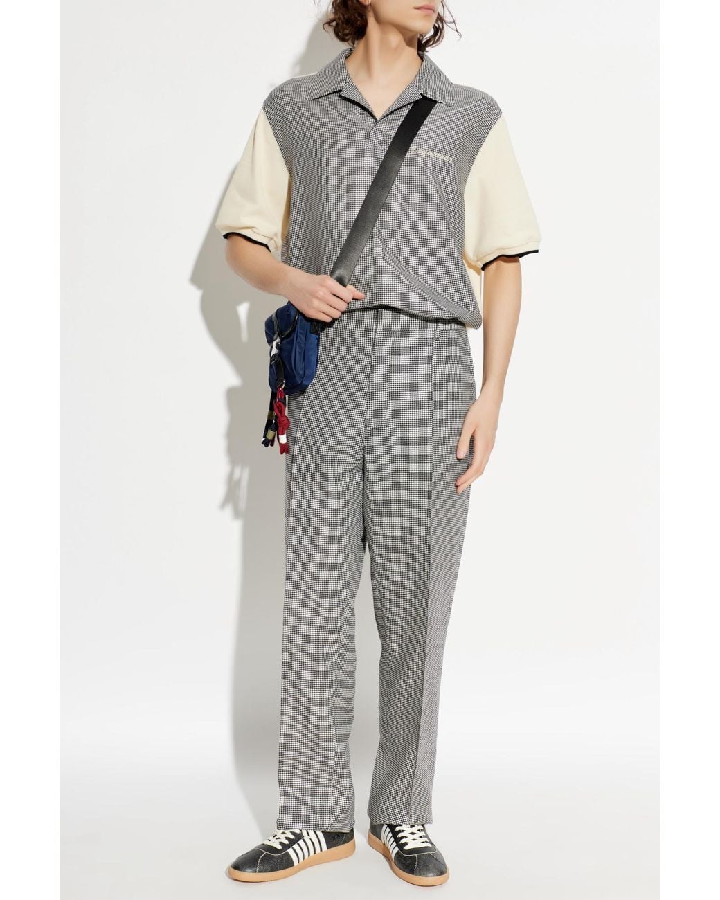 DSquared² Gray Wool Plaid Patterned Trousers for men