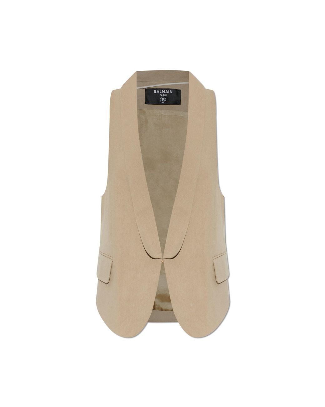 Balmain Natural Asymmetrical Vest