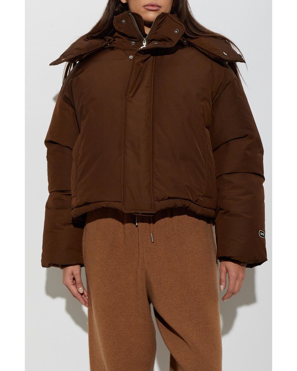 AMI Brown Hooded Padded Jacket