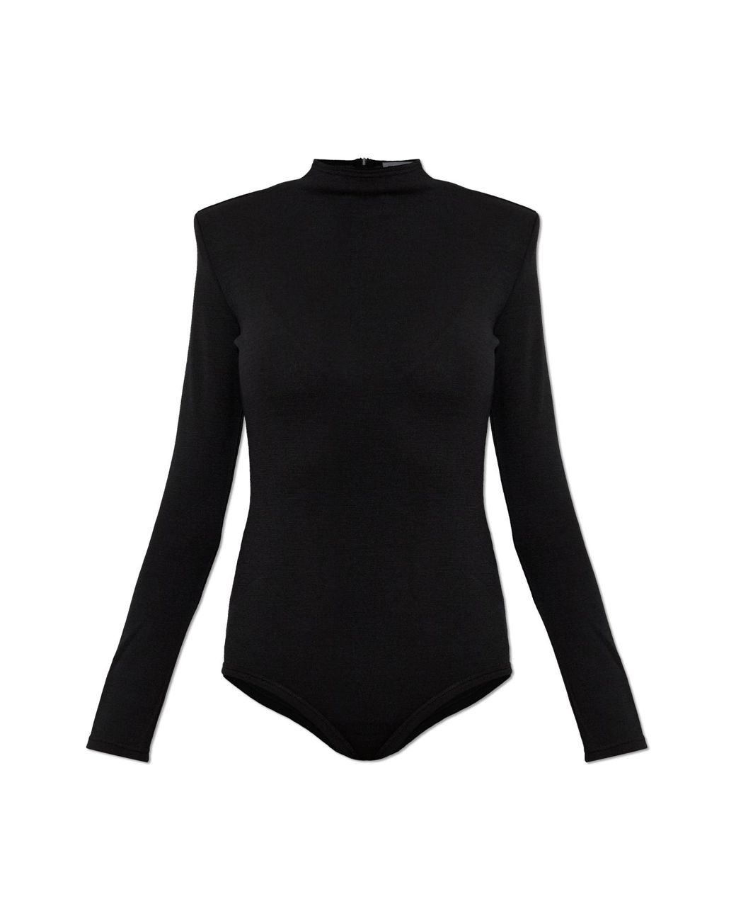 Jil Sander Black Wool Bodysuit With Long Sleeves