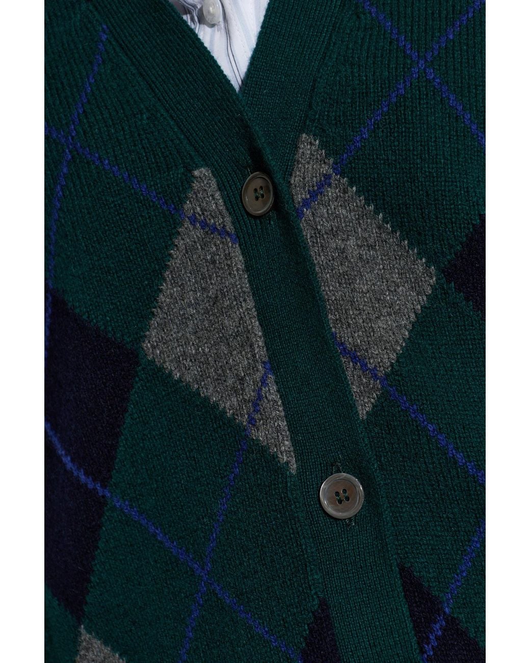 &Daughter Green Wool Cardigan 'Ava Argyle'