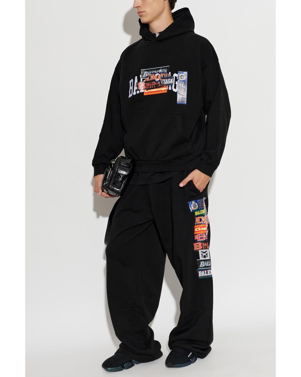 Balenciaga Black Sweatshirt With Colorful Print for men