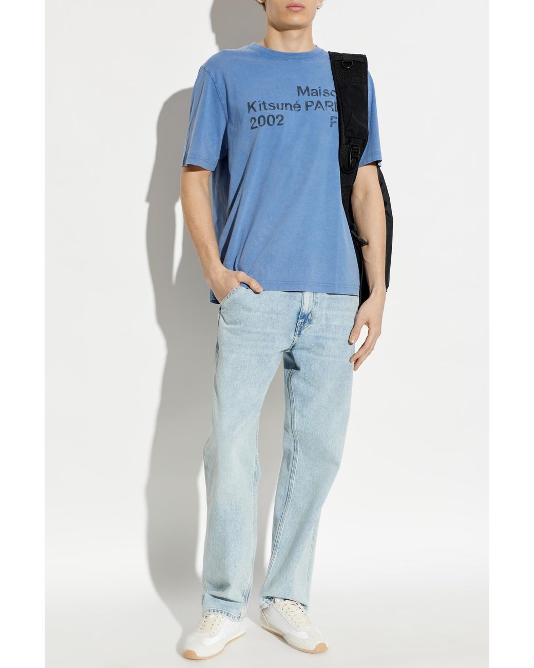 Maison Kitsuné Blue T-Shirt With Print for men