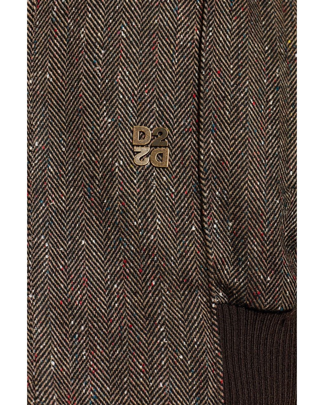 DSquared² Brown Herringbone Pattern Jacket for men