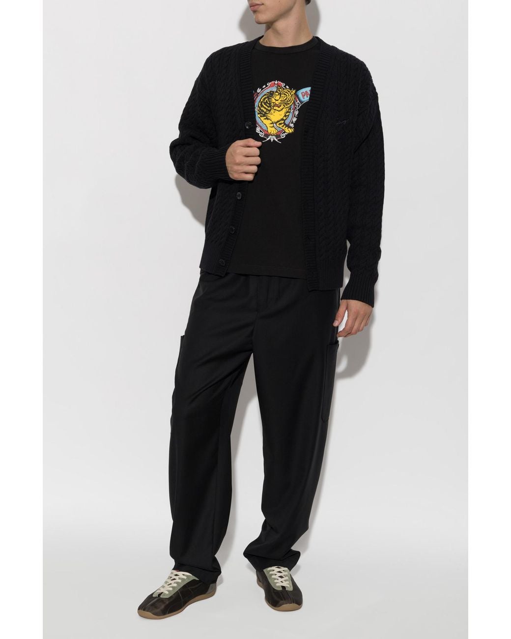 KENZO Black T-Shirt With Print for men