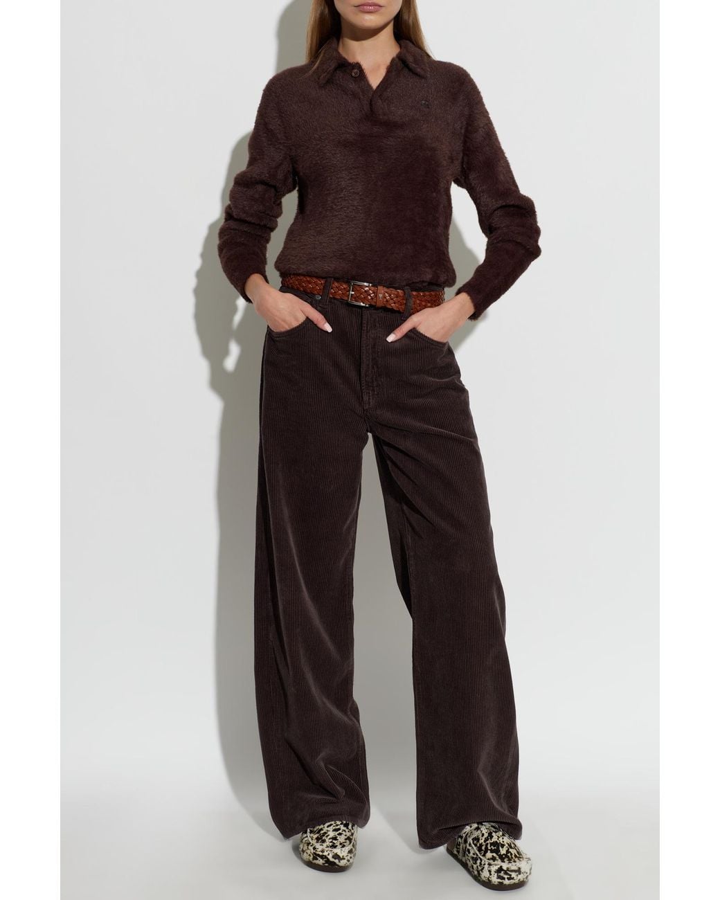 Carhartt Brown 'Maine' Long Sleeve Polo Shirt