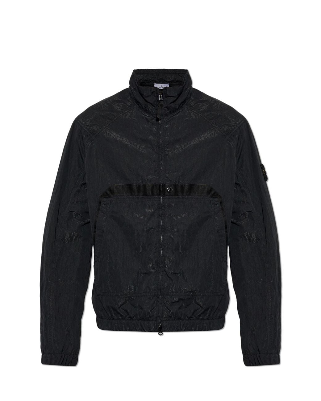Stone Island Blue Jacket With Logo Patch for men