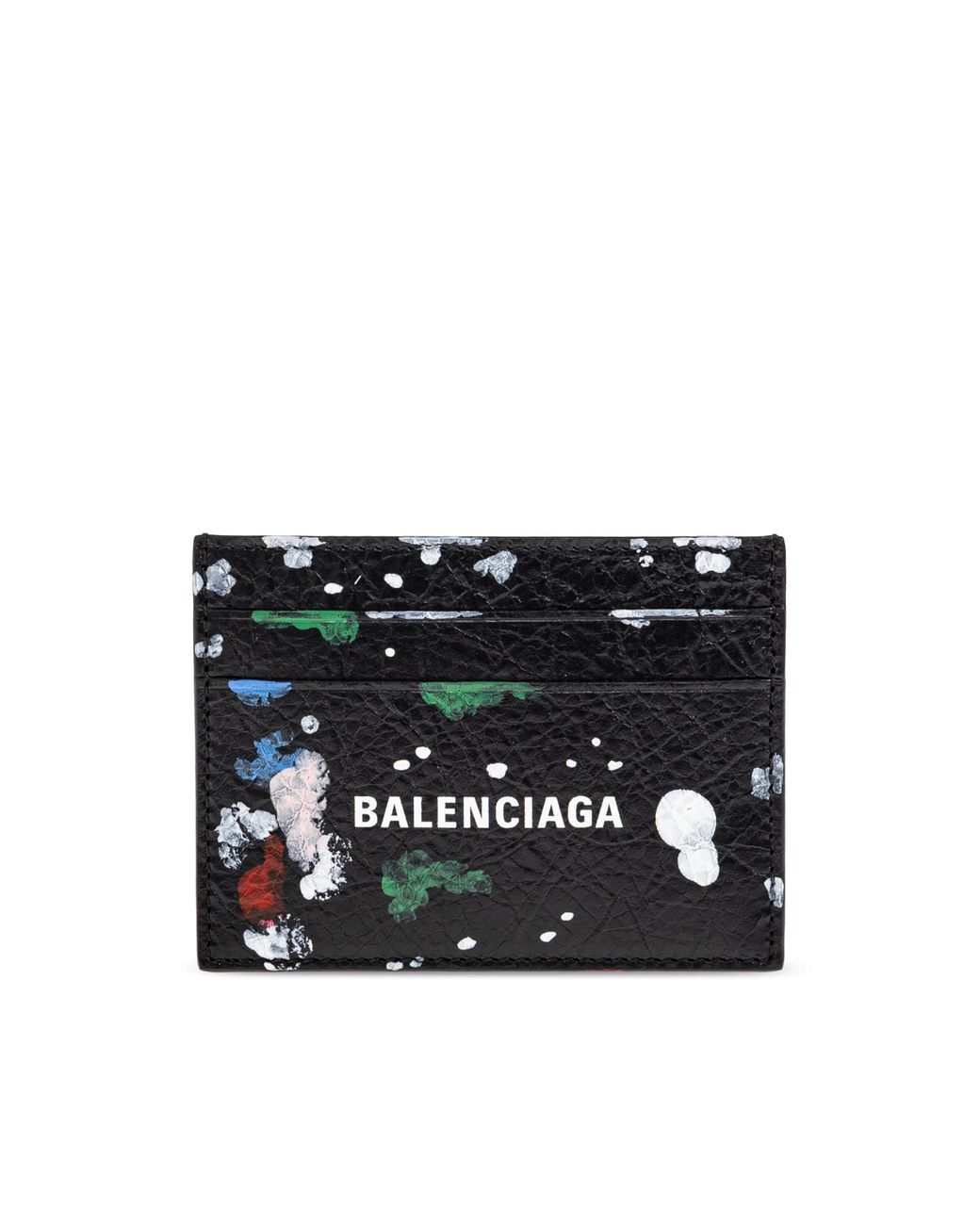Balenciaga Black Leather Card Holder for men