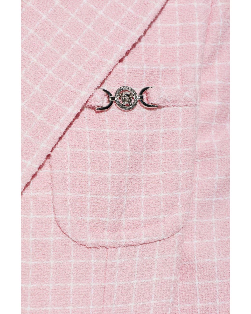 Versace Blue Checked Pattern Blazer