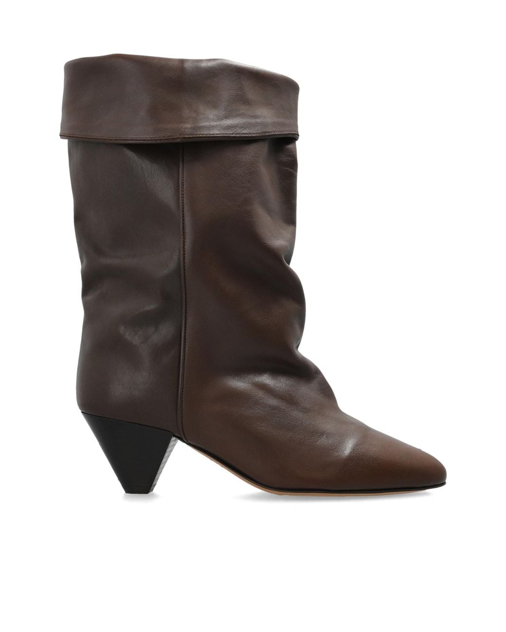 Isabel Marant Brown Leather Heeled Ankle Boots "Dalby"