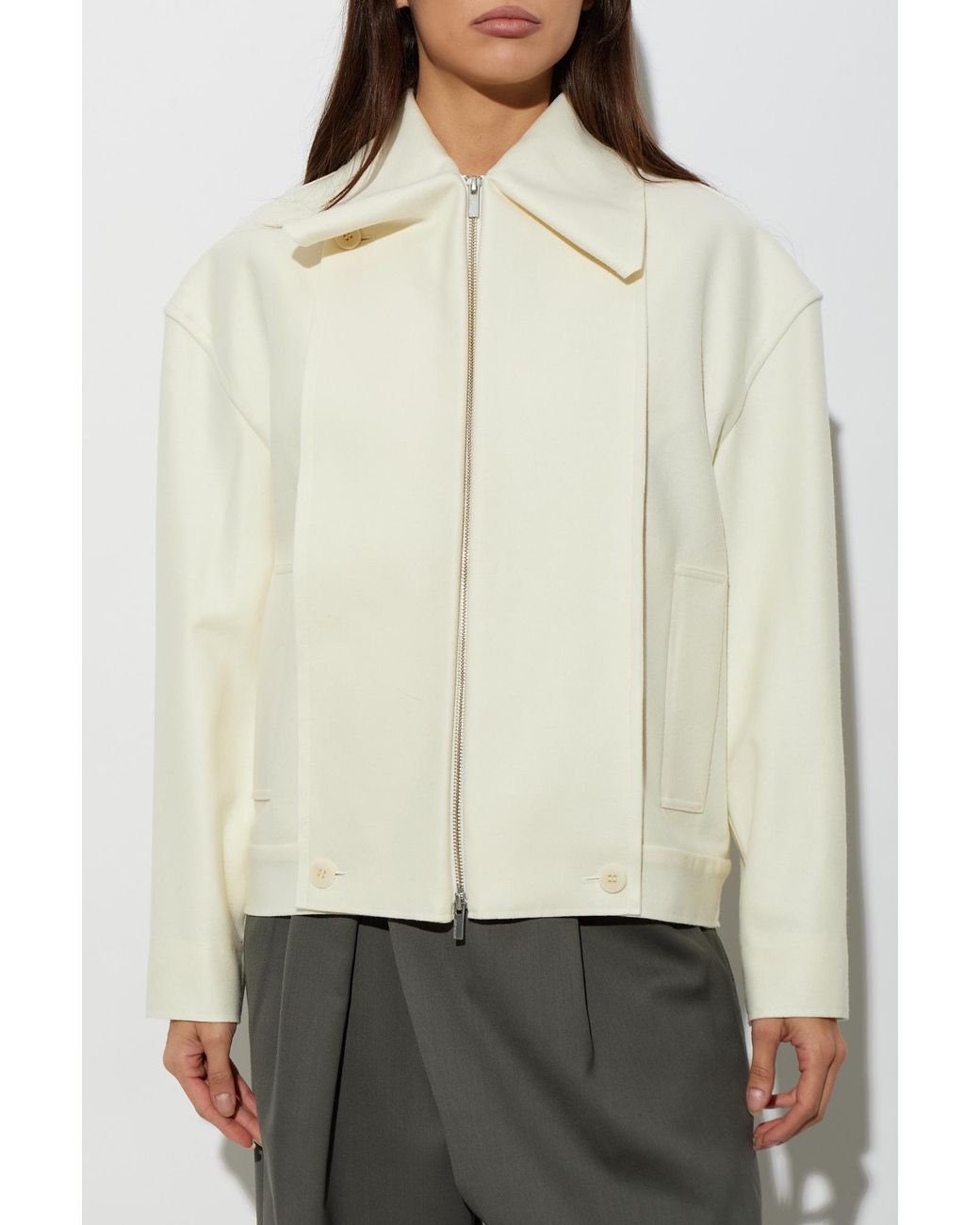 Issey Miyake Natural Wool Jacket With Pockets