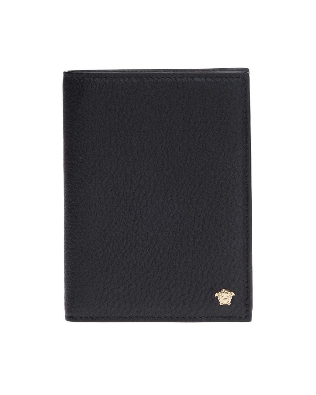 Versace Medusa Head Passport Holder in Black for Men Lyst