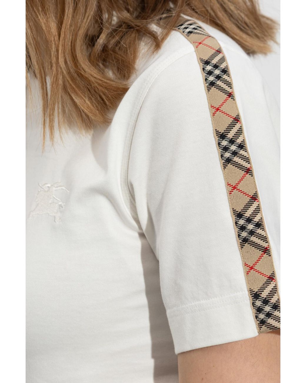 Burberry White T-Shirt With Embroidered Logo
